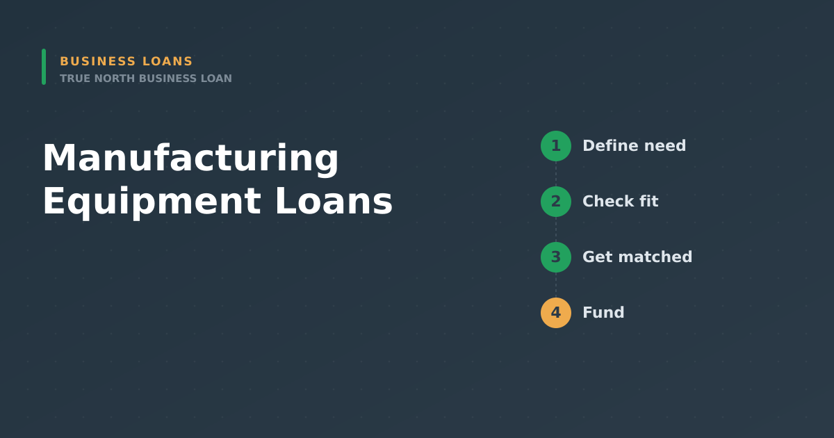 Featured image for Manufacturing Equipment Loans: How to Finance Your Production Line - Canadian business financing guide